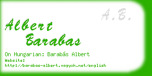 albert barabas business card